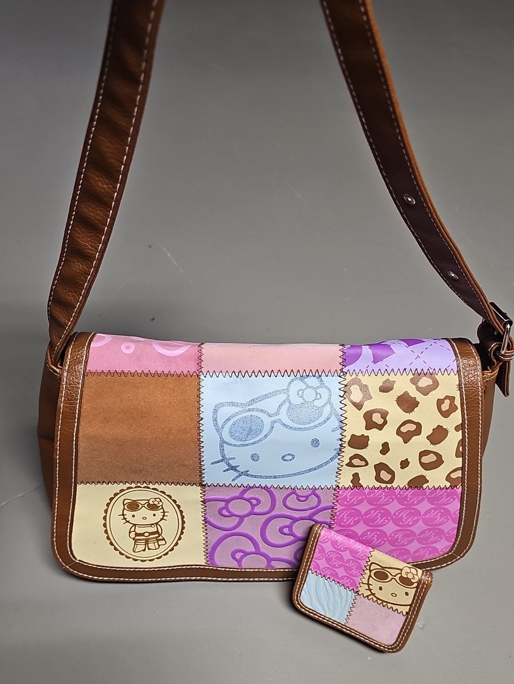 VTG Hello Kitty Sanrio Patchwork Handbag & Coin Purse EUC 1976, 2008 Retro Y2K